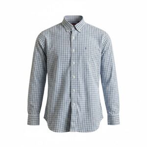 IZOD Mens Classic Fit Long Sleeve Button Down Shirt Blue Gingham Plaid Size L